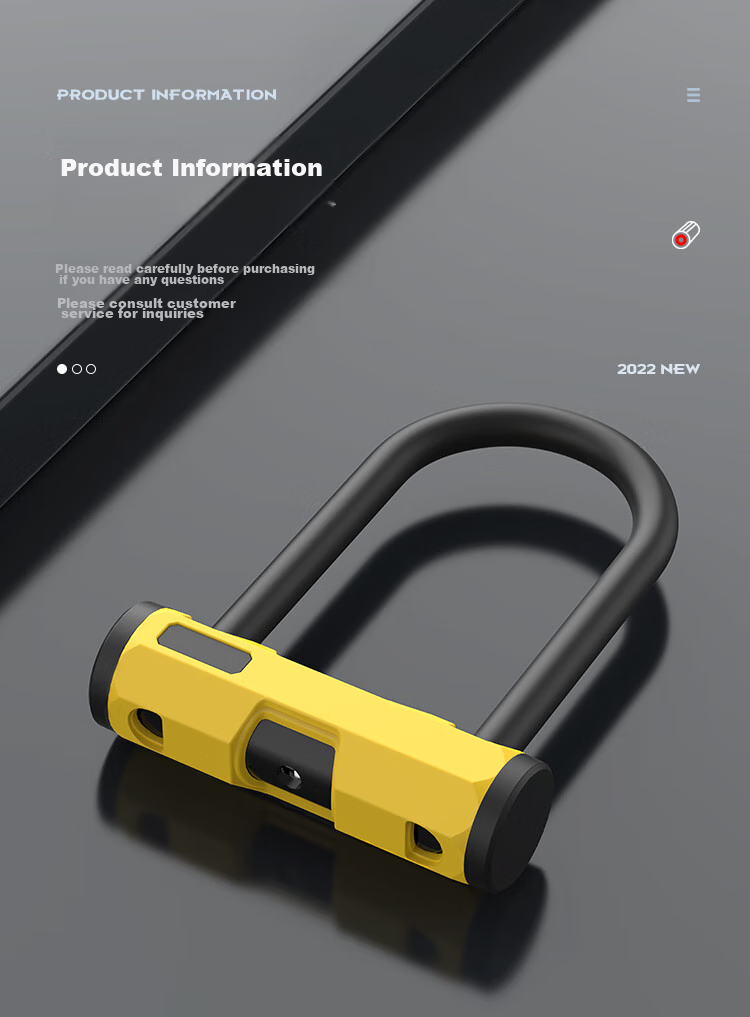 Move Iron Electric Bicycle Lock, U-Shaped Lock for Mountain Bikes And Motorcycles, Universal Anti-Theft Lock, Hydraulic-Resistant And Pick-Proof Bike Lock, Cycling Equipment Accessory 13