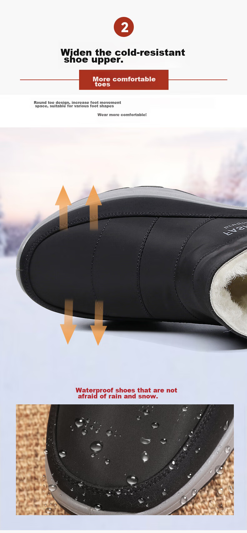 Ankang Winter Pure Wool Warm Men's Old Beijing Cloth Shoes, Thickened Waterproof Dad High-Top Cotton Boots 23503, Black, Size 44 8