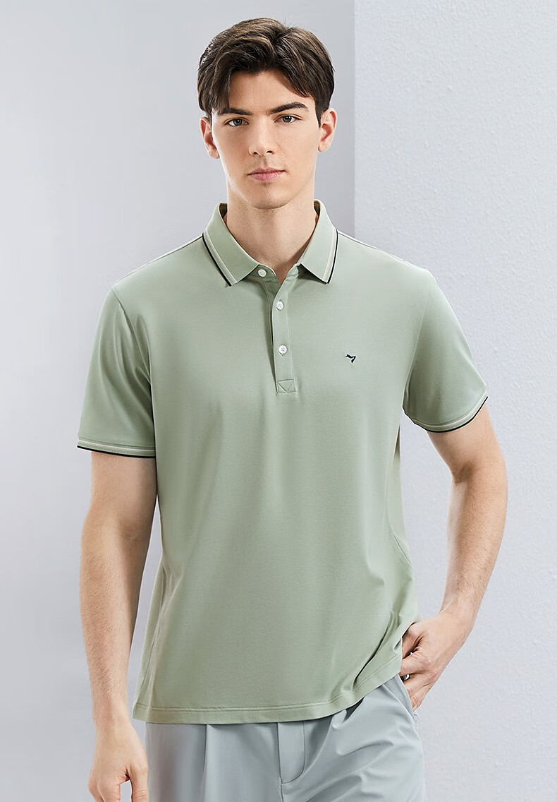 SEVEN [Silk Cotton Blend] Short-Sleeve Polo Shirt with Collar for Men, Spring And Summer Business Casual Men's Top 10