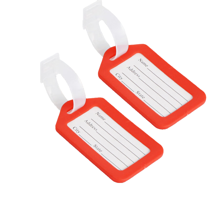 Youbili Travel Luggage Tags, Suitcase Tags, Check-In Tags, Identity Tags, Luggage Labels, Set of 5, 9420 Red
