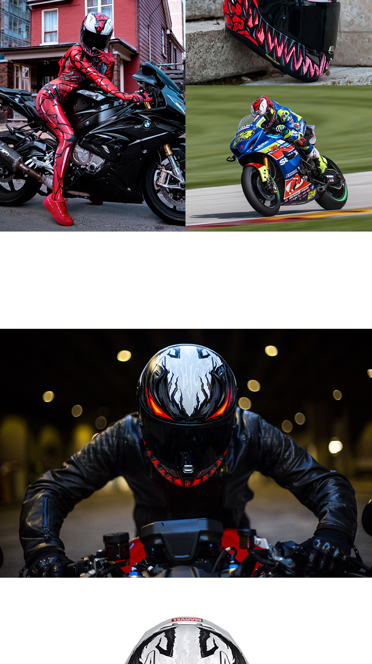 hjc进口碳纤维漫威毒液头盔全盔小丑rpha11轻量级防雾安全帽赛车摩托