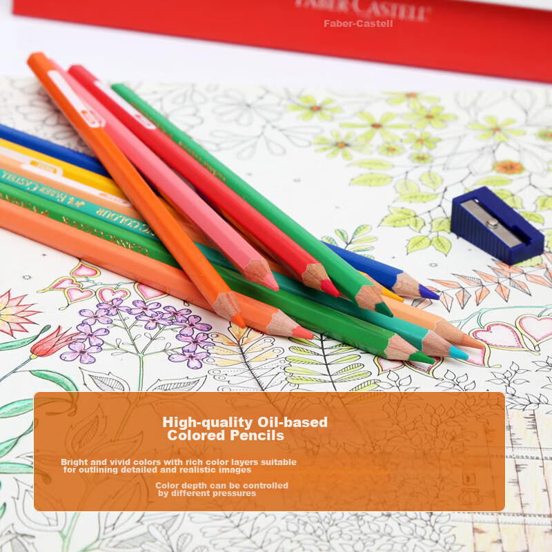 Цветные карандаши Faber-Castell, набор из 72 цветов, масляная основа, для рисования, студенческие художественные принадлежности, серия Castle, в бумажной коробке, подарок на Новый год