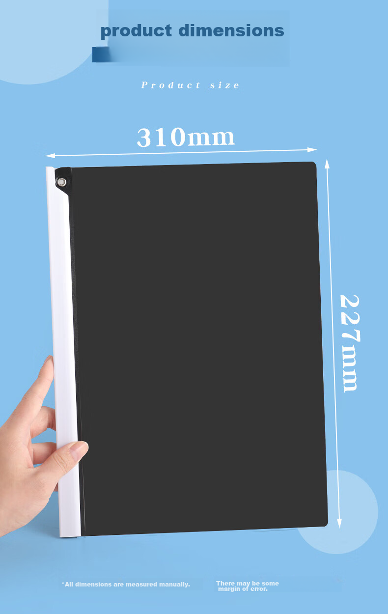 DiLe 90° Rotating Side-Opening PP File Folder, Thickened A4 Material Exam Paper Storage, Student Office Use, Pack of 5, FU-370 Transparent Green Document Folder 6