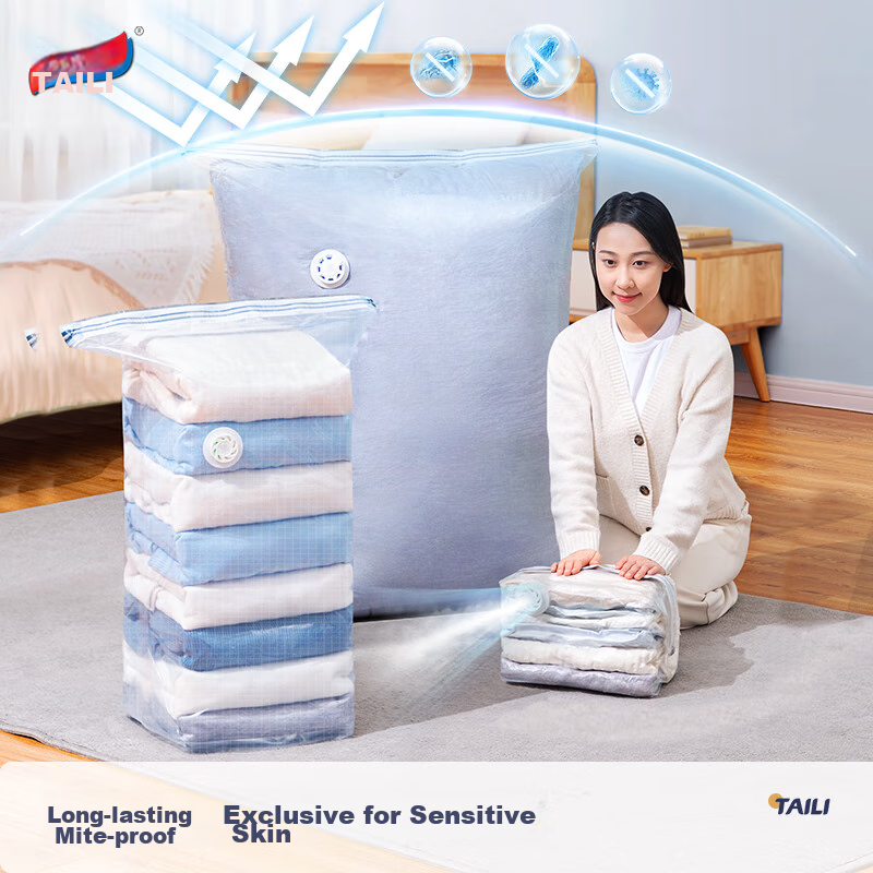 Taili Anti-Mite Vacuum Compression Storage Bags for Clothes And Quilts, Moving Packing And Sorting Bags, 4-Piece Set