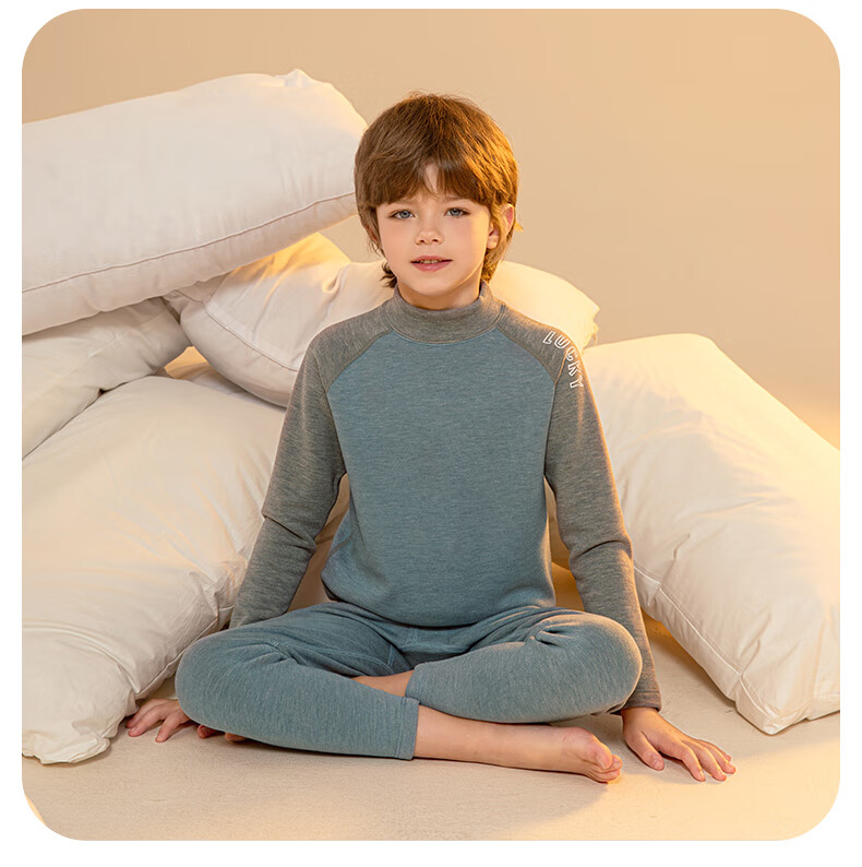 YING BO LUN Girls' Thermal Warm Underwear Set Autumn Winter Long Johns for Girls Champagne 130 10