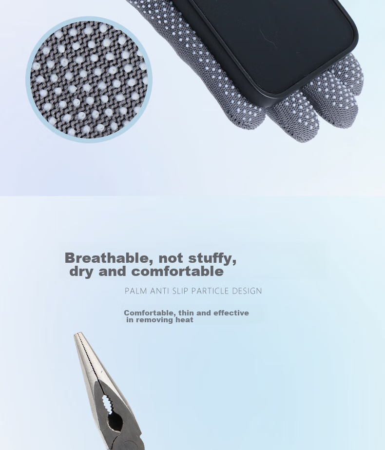 Geermu Dotted Work Gloves, 12 Pairs/pack, PVC Dotted Non-Slip, Breathable Thin Driving Gloves, GM618 7