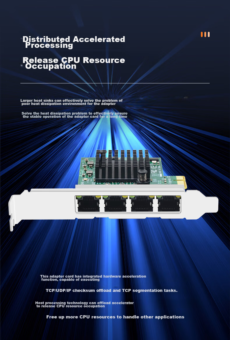 EB-LINK PCIE Gigabit Four-Port Network Card for Desktop Computers, Built-In Wired Network Card with Soft Router Function for Aggregation Server Networking Adapter 5