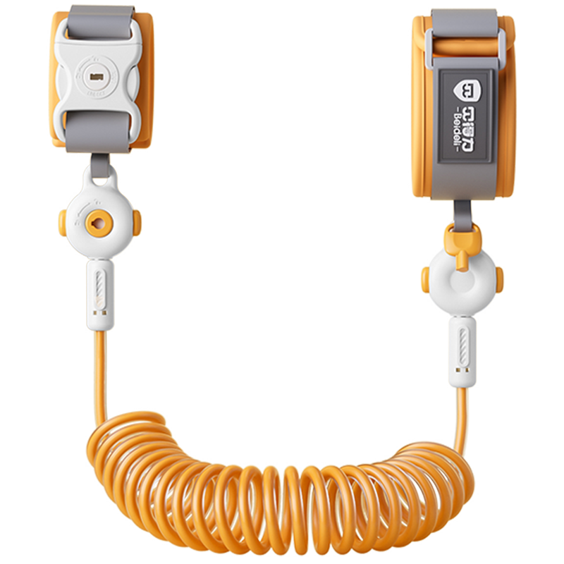 BEIDELI Anti-Lost Strap with Leash, Children's Outdoor Anti-Loss Rope, Baby Travel Anti-Lost Wristband, One-Key Unlock, Bingxin Orange