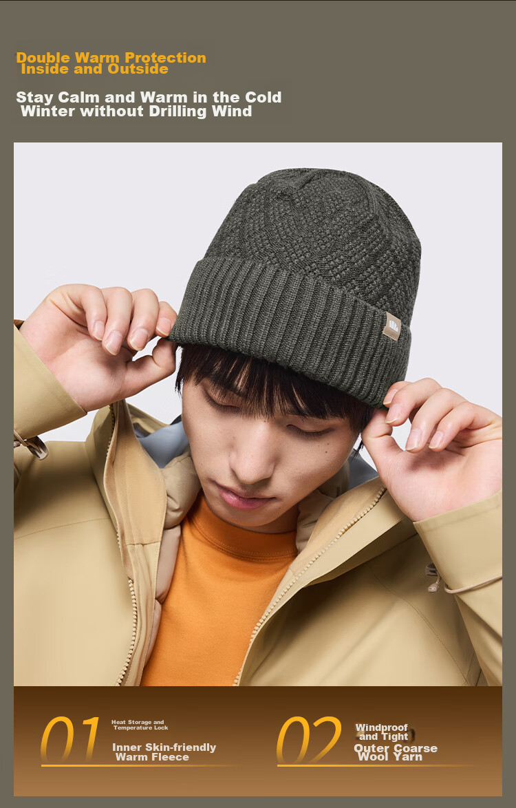 Beneunder Winter Hat for Men And Women, Knitted Beanie, Cold-Proof Warm Cap, Face-Slimming Woolen Hat, New Year Gift, Black 5