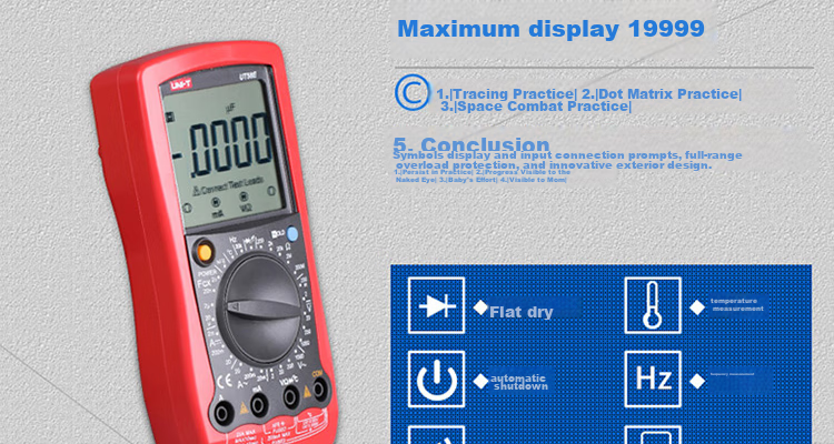 UNI-T UT58A Large Digital Multimeter, Universal Meter for Home Use, Electrician's Meter, Multi-Function Meter 10