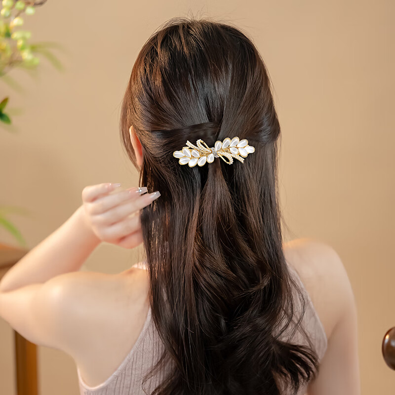 CHIMERA [Suisui Ping'an] Hair Clip, Spring Barrette, Back of Head Accessory, High-End Hairpin, Straight Clip, Mid-Autumn Festival Gift