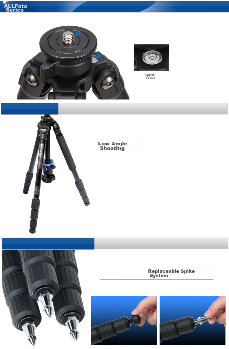 Benro RH258CK Rhinoceros Professional Carbon Fiber Portable Reverse Folding Photography Tripod with Dual Panoramic Ball Head, Detachable Monopod And Tripod Kit for DSLR And Mirrorless Cameras 7