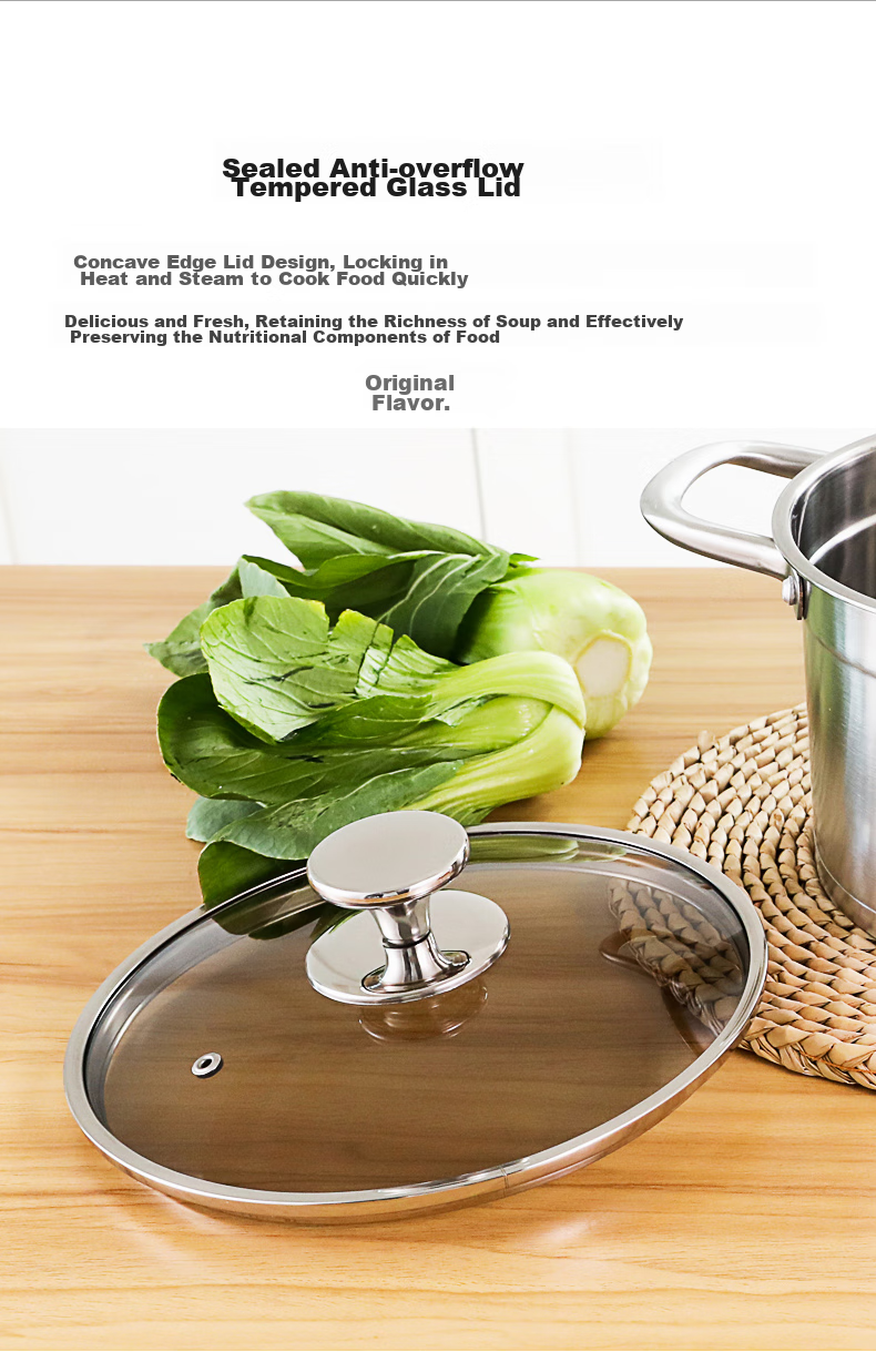 KOBACH 304 Stainless Steel Soup Pot, Double-Handled Stew Pot with Visible Lid, 22cm, Compatible with Induction And Gas Stoves, TOUC22A1 6