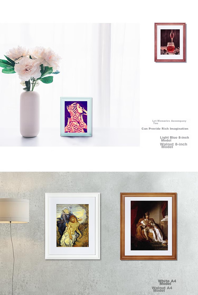 Befon 6-Inch Wood Grain Photo Frame, European Style, Creative Display Stand, Wall-Mounted Picture Frame, Photo Mounting, Combination Frame 0252 3