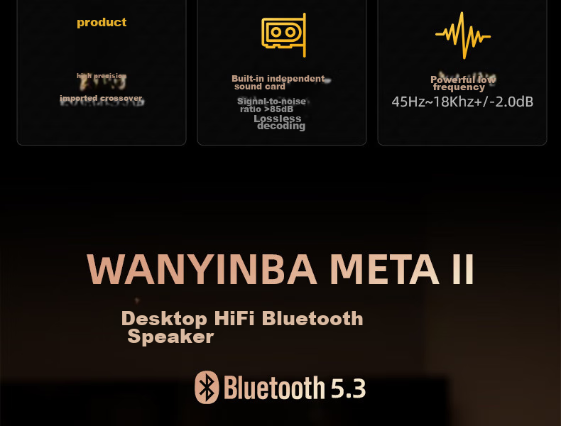 WANYINBA Meta II Bluetooth Speaker, High-End HiFi-Grade Five-Unit Home Desktop Computer 3D Surround Portable Subwoofer Wireless Speaker, Silver 13