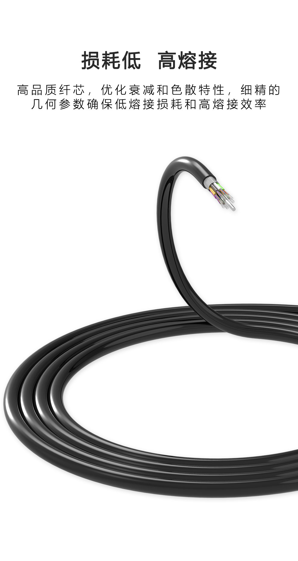 SK-LINK Telecom Grade 12-Core Armored Single-Mode Outdoor Optical Cable Layer-Twisted Engineering Grade Outdoor Aerial Duct Loose Tube Fiber Optic Cable 1 Meter GYTA-12B1.3 1