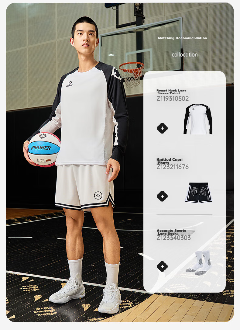 RIGORER Quick-Dry Long Sleeve T-Shirt, Basketball Fitness Wear, Men's Fashionable Casual Sports Outdoor Comfortable Trendy Breathable Clothing 12