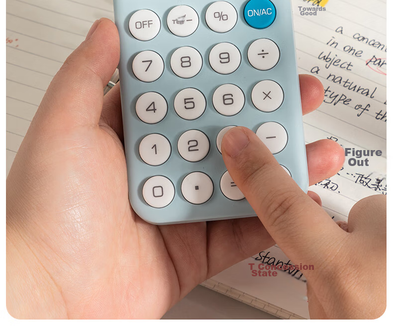 Deli [Super Popular] Portable Student Calculator, Macaron Mini Calculator, Skin-Friendly Buttons, Simple Calculation for Children And Elementary School Students, Learning Supplies, Purple TE10 14
