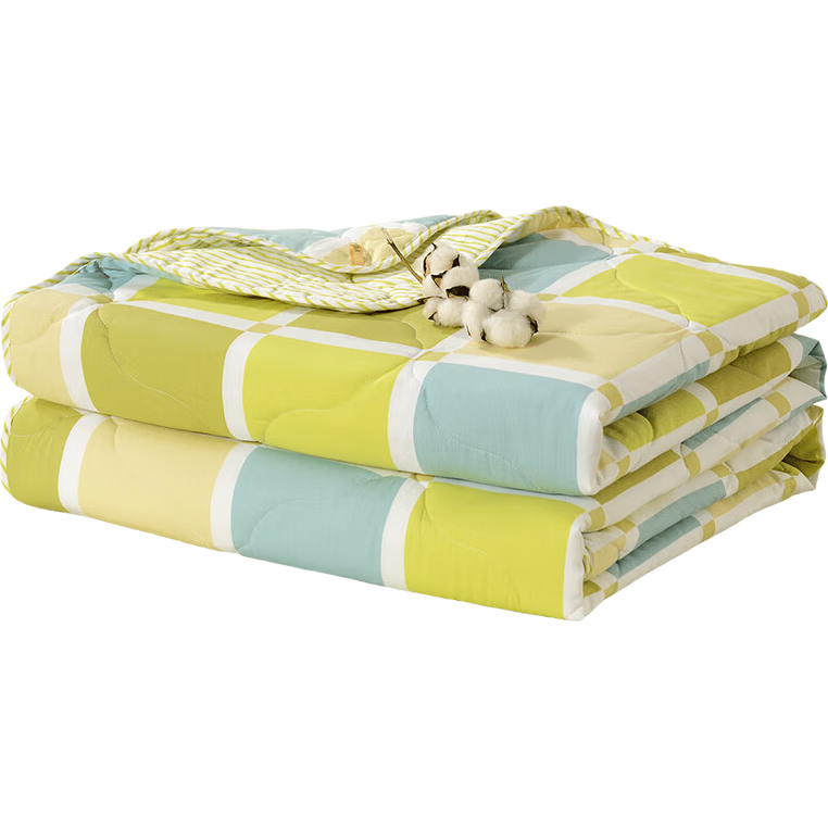 FUANNA Summer Quilt, Pure Cotton Fabric, Antibacterial Air Conditioning Blanket, Single Student Dormitory Washable Summer Quilt, 152x210cm