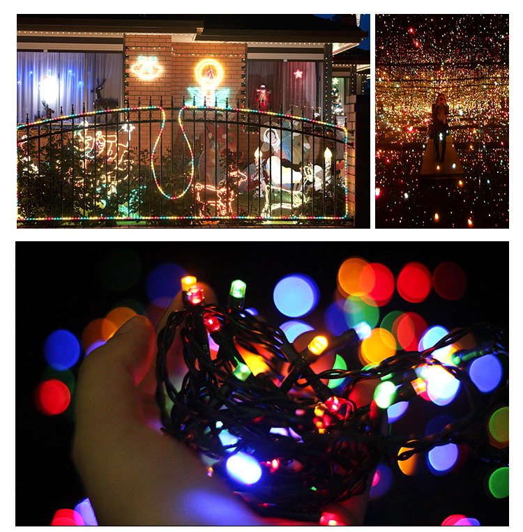 Intelamp Solar String Lights, Flashing Lights, Colorful Outdoor Garden Decorations, Spring Festival And Christmas Decorations, Colorful Landscape Lights, Tree Atmosphere Lights 2