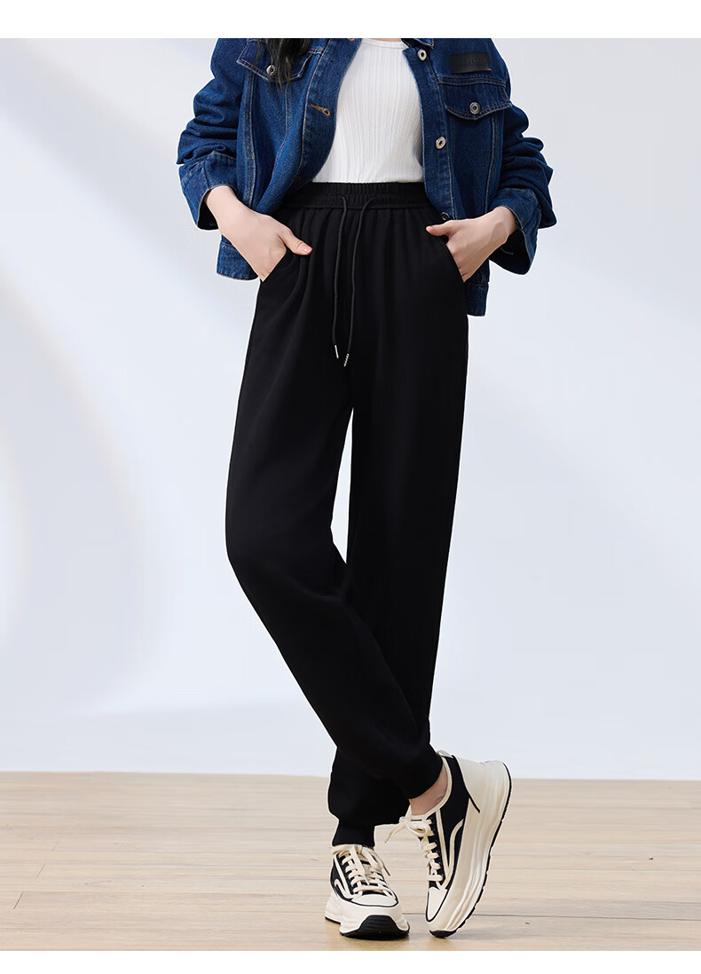 Langsha Women's Cotton Jogger Pants 2025 Spring Autumn High Waist Loose Harem Casual Thin Sweatpants for Petite Women 15