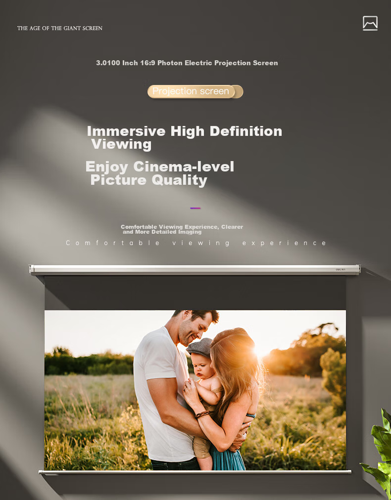 Deli 100-Inch 16:9 White Soft Fabric Simple Hanging Projector Screen, Wall-Mounted/stand Dual-Use, Compatible with Jianuo, XGIMI, Dangbei, Xiaomi Projectors MS313 2