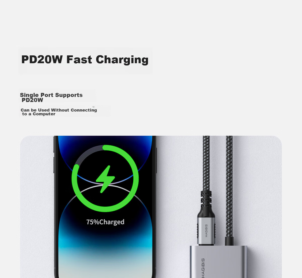 Hagibis All-C Port Expansion Dock, Type-C Hub, USB Splitter, HUB Converter, PD Fast Charging, Independent Power Supply Adapter, Suitable for Apple Computers And Mac Laptops 14