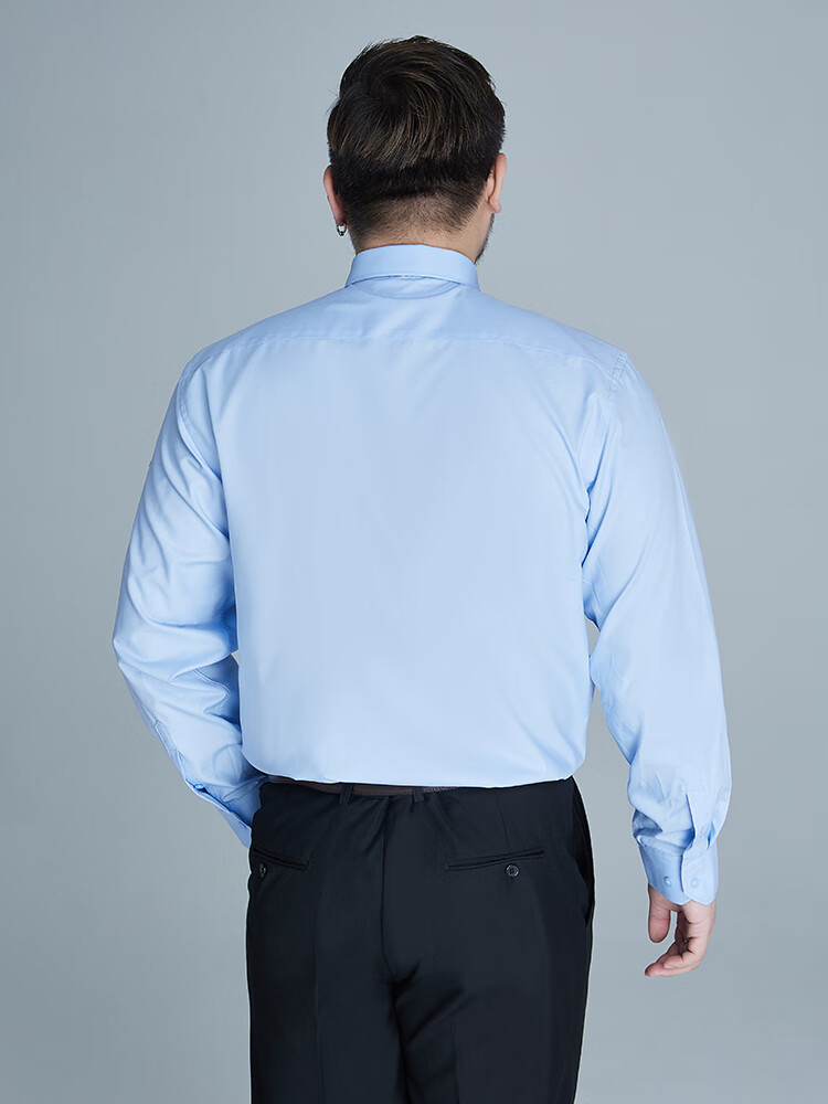 Ayoupang Large Size Bamboo Fiber Long-Sleeve Shirt for Men, Casual Business Loose Elastic Plus Size Wrinkle-Resistant Non-Iron Undershirt 18