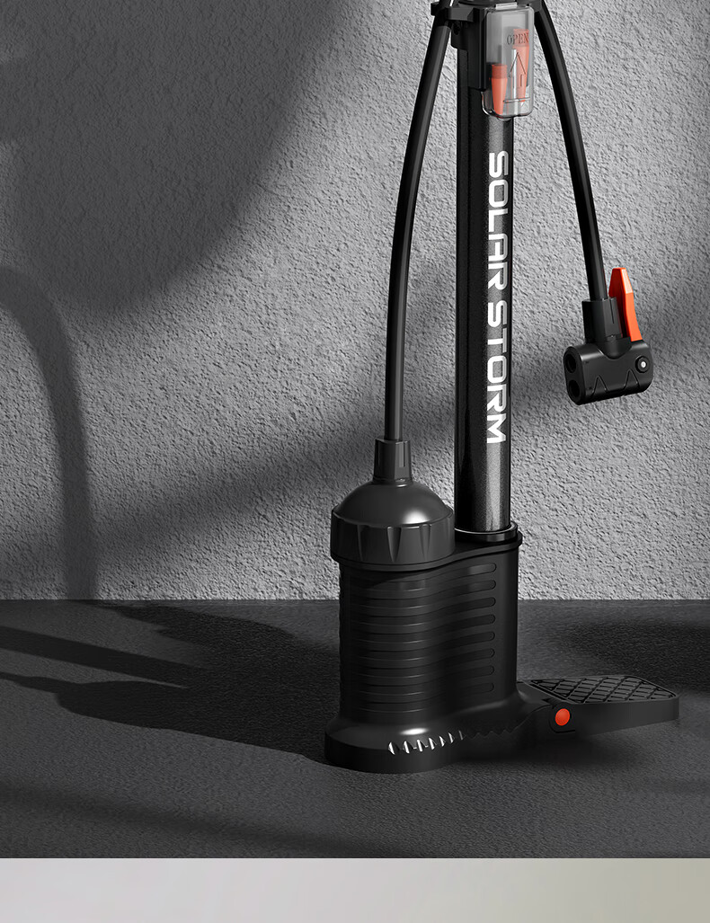 SolarStorm Bicycle Pump High-Pressure Inflator Universal for Mountain Road Electric Motorcycle Car Portable Home Use Basketball Football Swimming Ring Pump Standard Model 160PSI 2