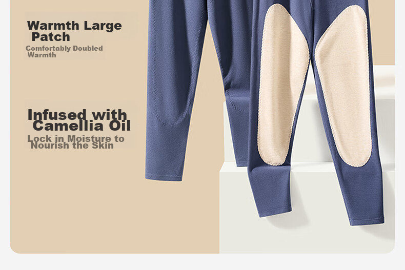 Dushiliren Cashmere And Silk Men's Thermal Pants, Autumn And Winter Couples' Fleece-Lined Thick High-Elastic Base Layer Pants with Knee Pads, Camellia Oil Cotton Pants 8