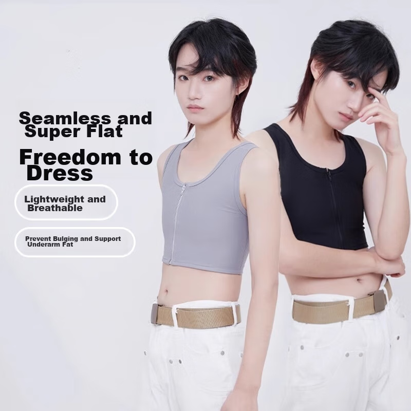 Caramella Bandeau Bra for Large Breasts, Minimizing Effect, Les Style, Sexy T-Shirt, Ultra Flat Chest, Breast Shaping, Shock-Absorbing Vest, Cosplay Sports Bra for Wome
