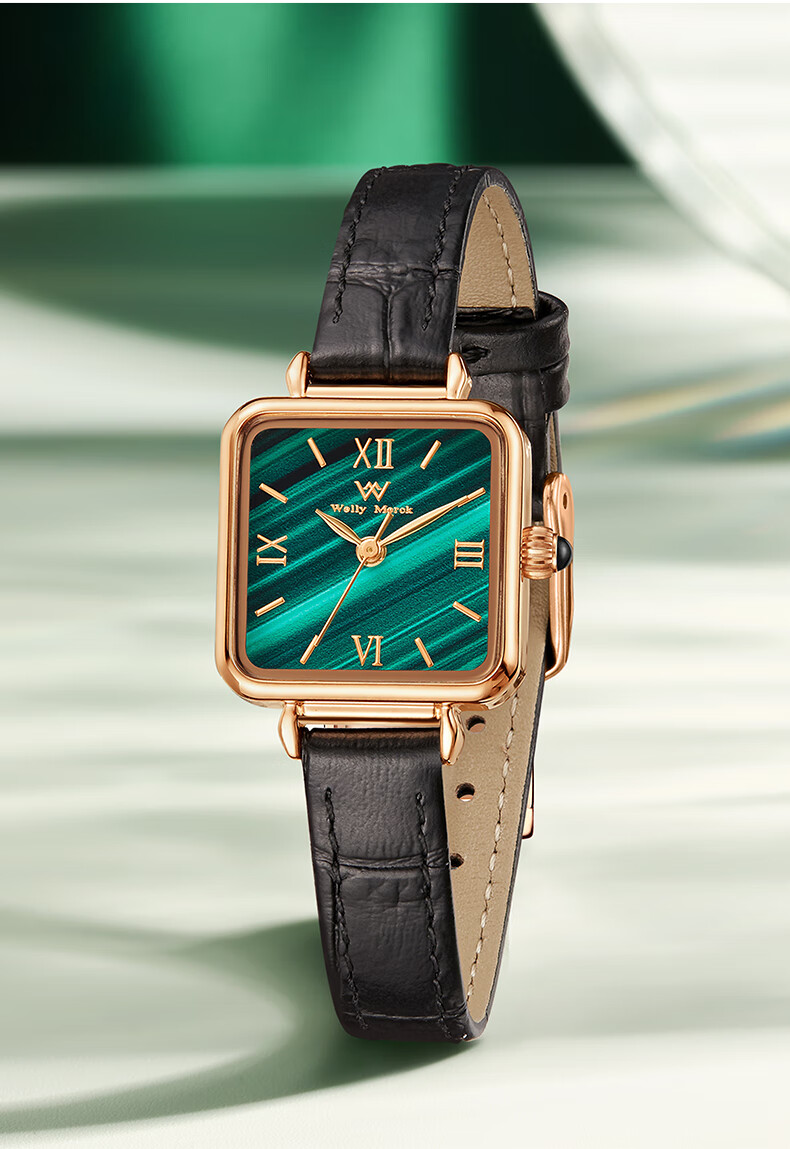 Welly Merck Women's Small Green Watch Square Minimalist Quartz Waterproof Birthday Gift for Her Qixi Festival 5