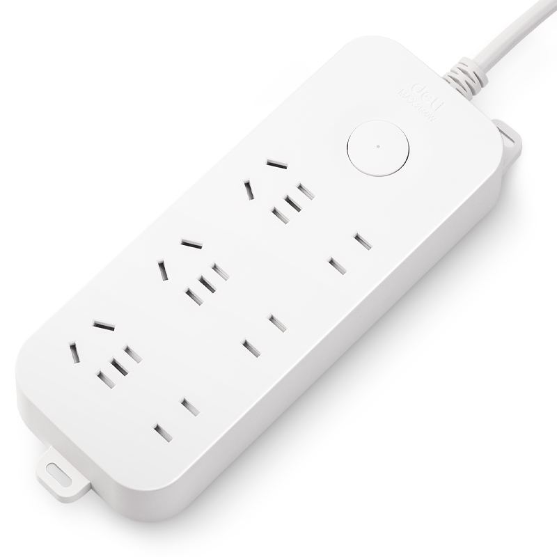 Deli Ya Bai Series National Standard Safe Power Strip/Extension Cord/Power Bar/Power Board/Surge Protector with Master Switch, 6 Outlets, 1.8 Meters, 33915(1.8)
