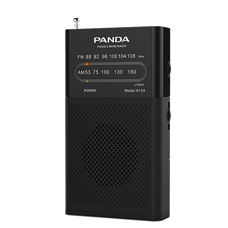 Panda 6124 Radio with Two Bands, Gift for Elderly, Pocket-Sized FM Tuner, Compact Broadcast Transistor Radio