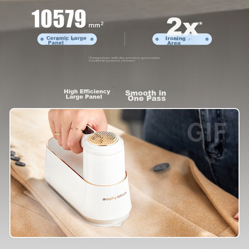 Morphyrichards Handheld Garment Steamer, 20g/min Water Tank Capacity 100ml, Home Steam Iron, Portable Travel Anti-Pilling Clothes Steamer with Pressure Boosting Steam, MR2032 White