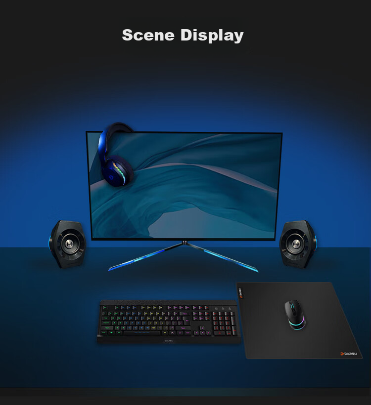 DAREU PE-T354 Professional Gaming Mouse Pad, Medium And Small Sizes Available, Thickened with Locked Edges, High-Density Fiber, Smooth Keyboard Computer Desk Mat, Black, for VALORANT 8