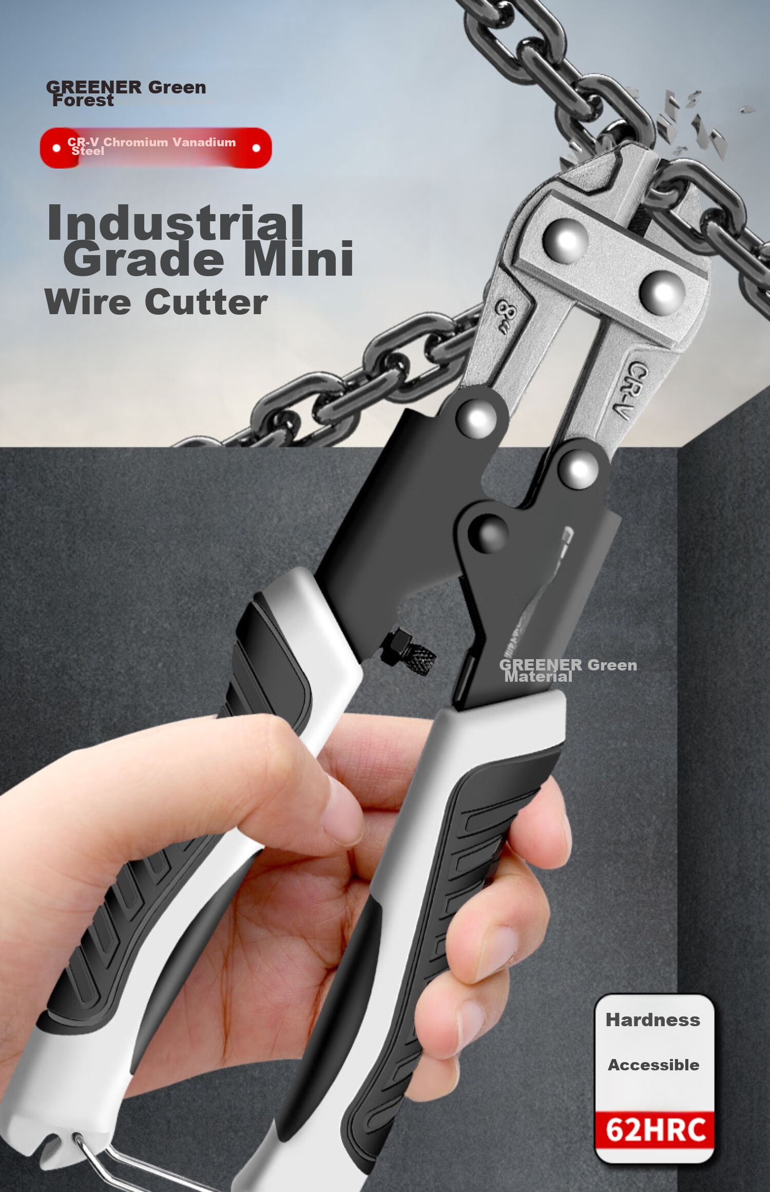 GREENER Household Rebar Cutter, Wire Cutter, Special Pliers for Cutting Iron Wire, Heavy-Duty Scissors, Lock Cutter, Wire Breaker Pliers 1