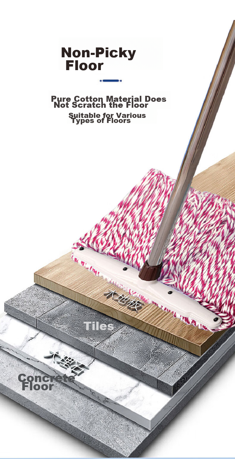 CIRY Cotton Yarn Mop, 40CM Mop Head, Flat Dust Pusher, for Hotels, Schools, Supermarkets, Property Management, Sponge And Cotton, Car Washing, Floor Mopping 6
