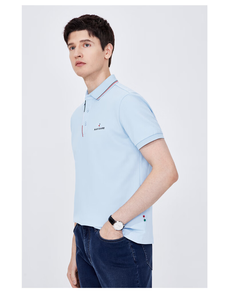 Navigare Men's Sweat-Free Short-Sleeve Commuter Casual Polo Shirt with Collar, 1325524566 11