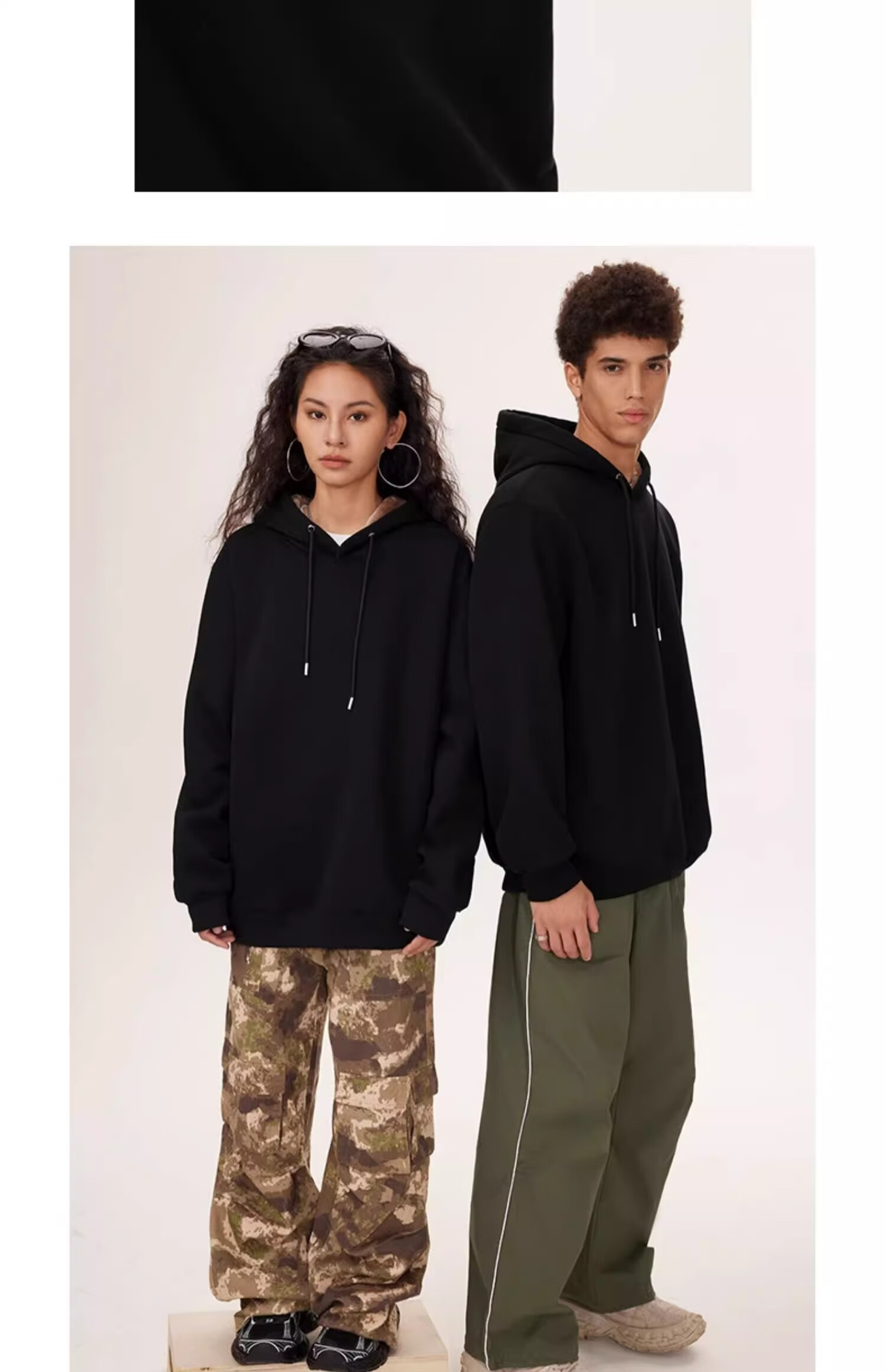 GENIOLAMODE Fleece-Lined Sweatshirt for Men, Winter Thick Warm Casual Loose Hoodie Pullover Trendy for Teenagers, Black, Size L 9