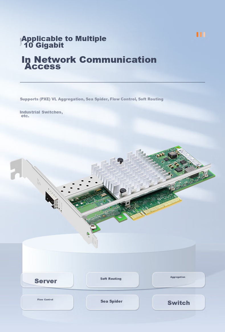 EB-LINK Intel 82599 Chip, PCI-E X8 10G Gigabit Single-Port Fiber Optic Network Card, X520-DA1 SFP+ Optical Port Server Network Adapter 10