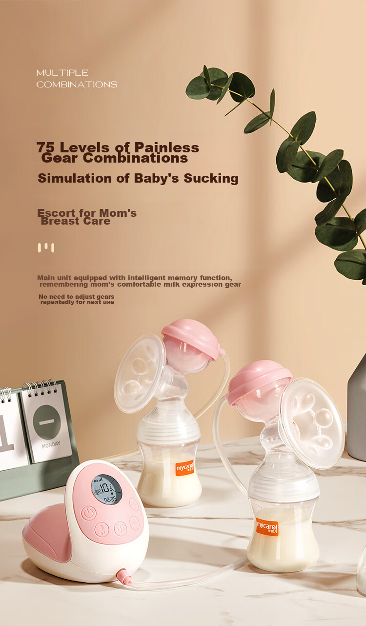 MyCarol Dual-Sided Variable Frequency Electric Breast Pump, High Suction Power, Painless, Fully Automatic Milk Extractor And Lactation Device XN-D262 9
