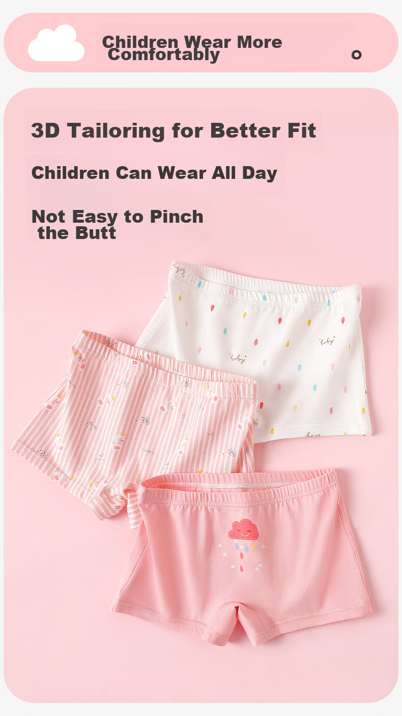 LangSha Girls' Underwear, Class A Cotton, 7A Antibacterial Breathable Boyshorts, Cartoon Cute Boxer Briefs for Girls, No Wedgie 6