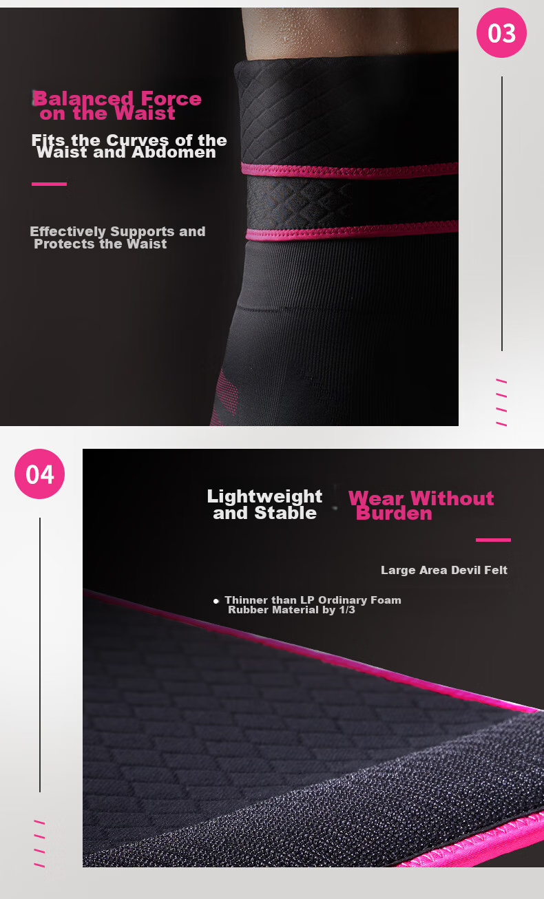 LP 593CA Sports Fitness Waist Support Belt for Women, Abdominal Compression Waistband for Running Yoga Dance, Black Purple 5