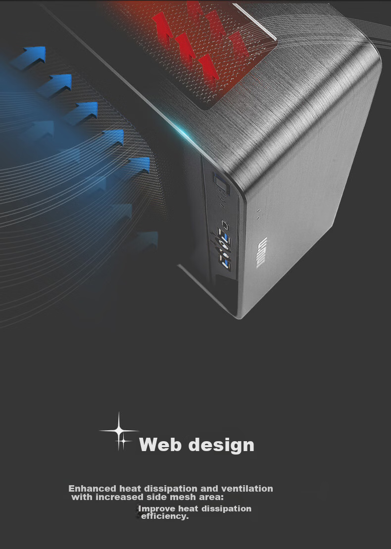 IN WIN Chopin MAX Silver ITX Computer Case (Supports ITX Motherboard / 54mm Cooler Height Limit / Includes 200W Gold Power Supply / Supports 20Gbps Type-C) 7