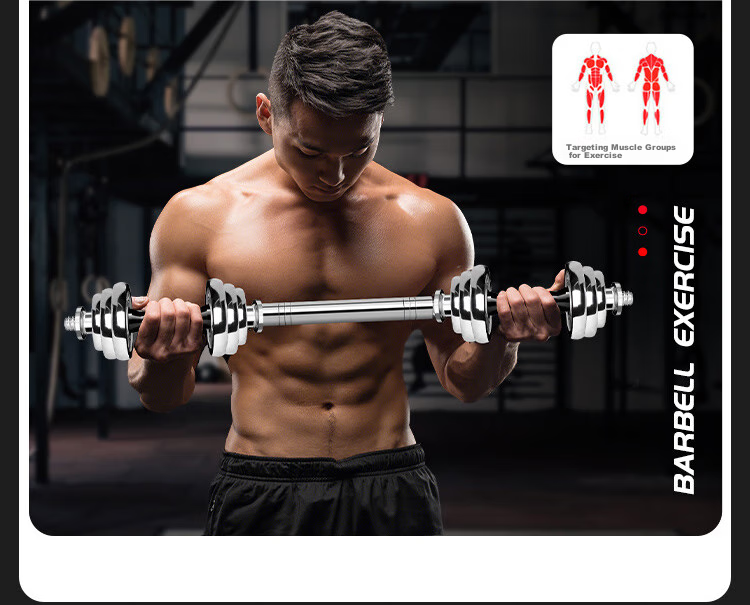 Chengyue Electroplated Dumbbell And Barbell Set, 15kg, Adjustable And Detachable Fitness Equipment for Men And Women, CY-024 10