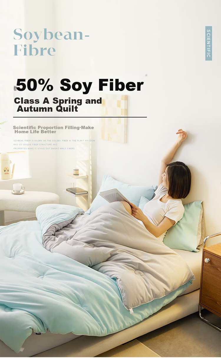 Dohia Soybean Fiber Comforter, Grade A 50% Soybean Fiber Spring And Autumn Double Bed Quilt, Approximately 4.8 Jin, 229*230cm 1