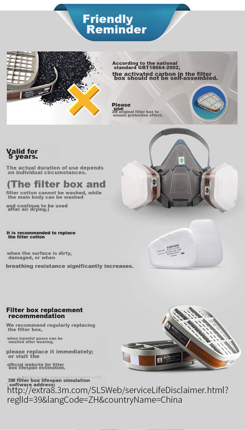 3M 6502+2097 Silicone Dust And Toxic Gas Mask Respirator for Breathing Protection Against Particulates, Organic Vapors, And Odors 13