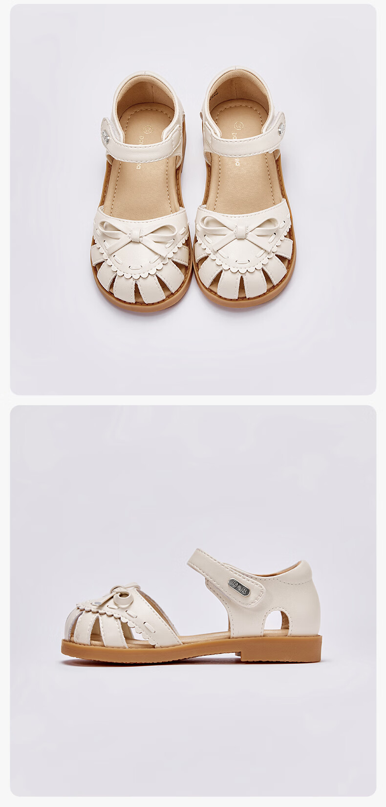 DAVE & BELLA Kids Sandals Girls Princess Closed-Toe Baby Shoes Infant Summer Walking Shoes 7