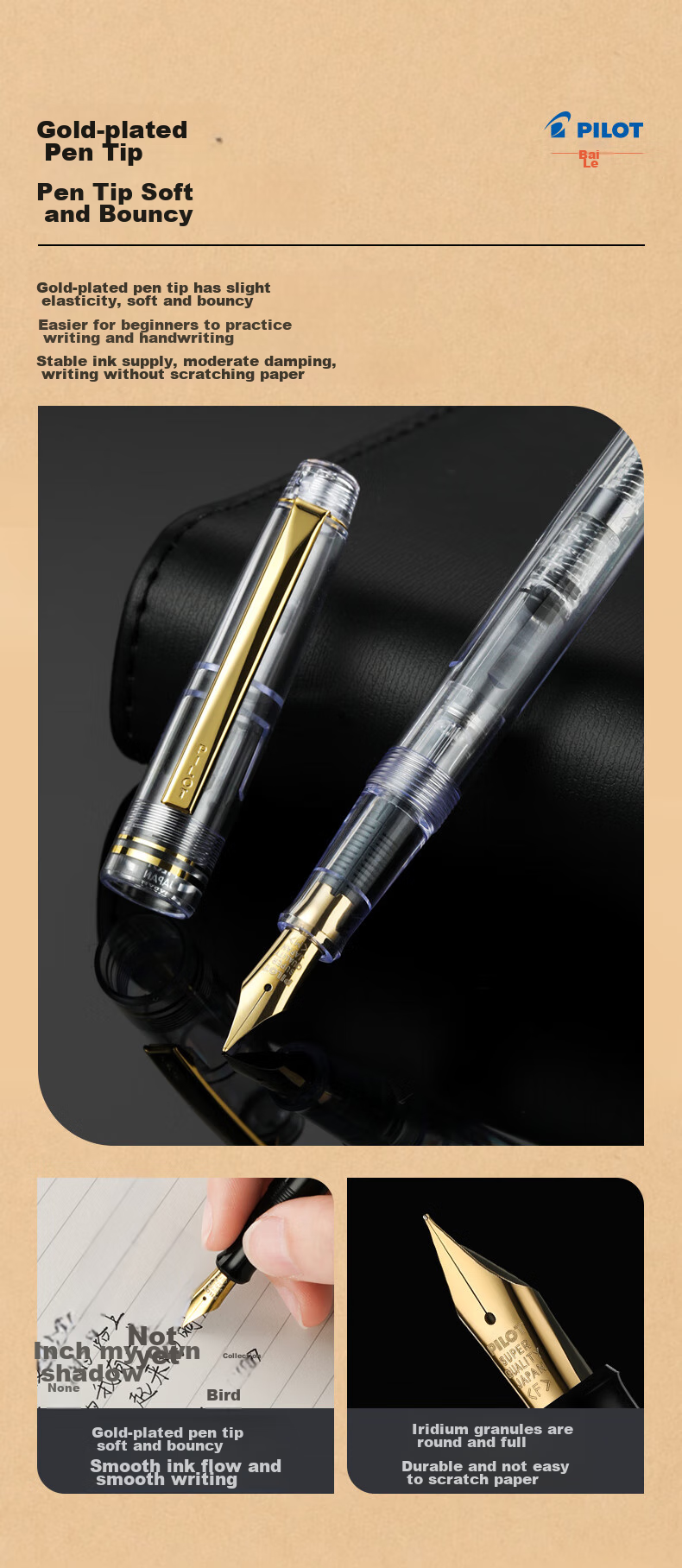 PILOT [Best-Selling Product] 78G Student Fountain Pen Gift Set Calligraphy Pen Writing Practice Pen Birthday Gift High-Quality Imported Signature Pen F Nib Ivory White (With Ink) 6